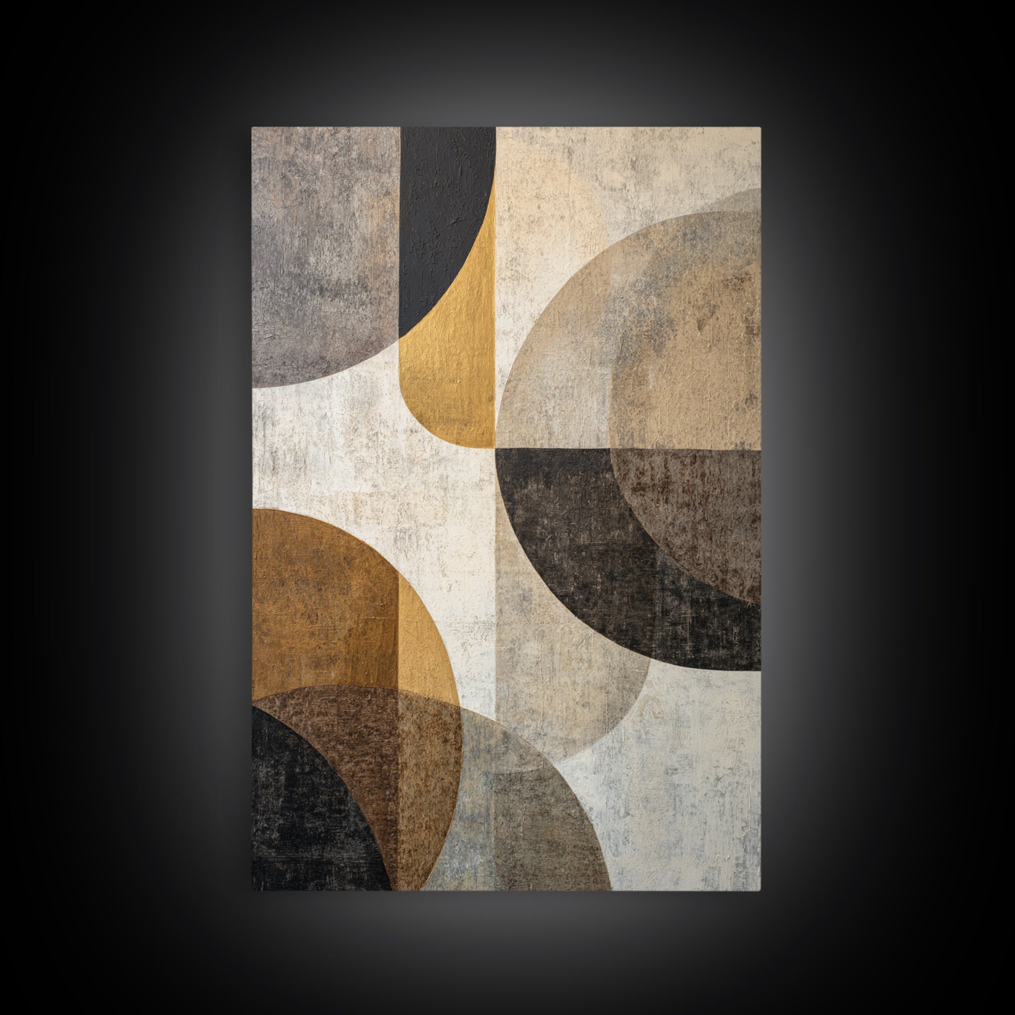 Single Gold Line Curve on Charcoal Canvas Print, Minimalist Art, Movie Poster, Living Room Decor, Abstract Art, Minimal, MIN-2x3-49