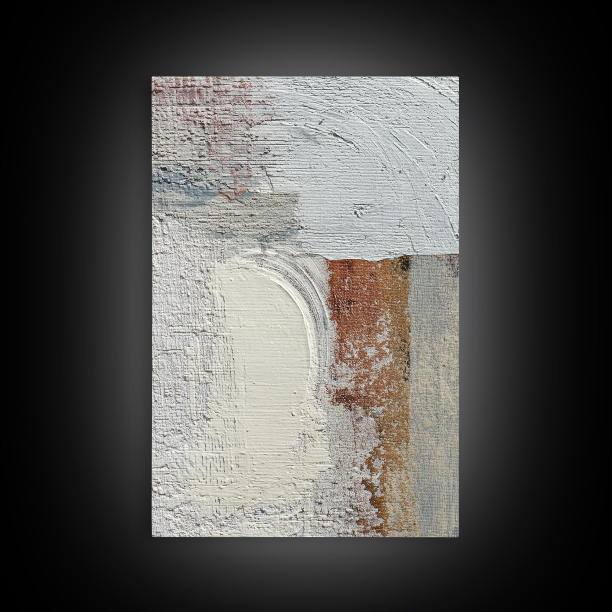 Small Cloud Study Framed Canvas Print, Minimalist Art, Boho, Living Room Decor, Oil Painting, Minimal, Abstract Painting, MIN-2x3-53