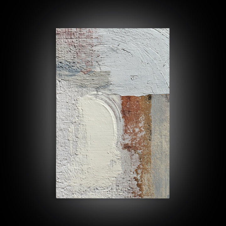 Small Cloud Study Framed Canvas Print, Minimalist Art, Boho, Living Room Decor, Oil Painting, Minimal, Abstract Painting, MIN-2x3-53
