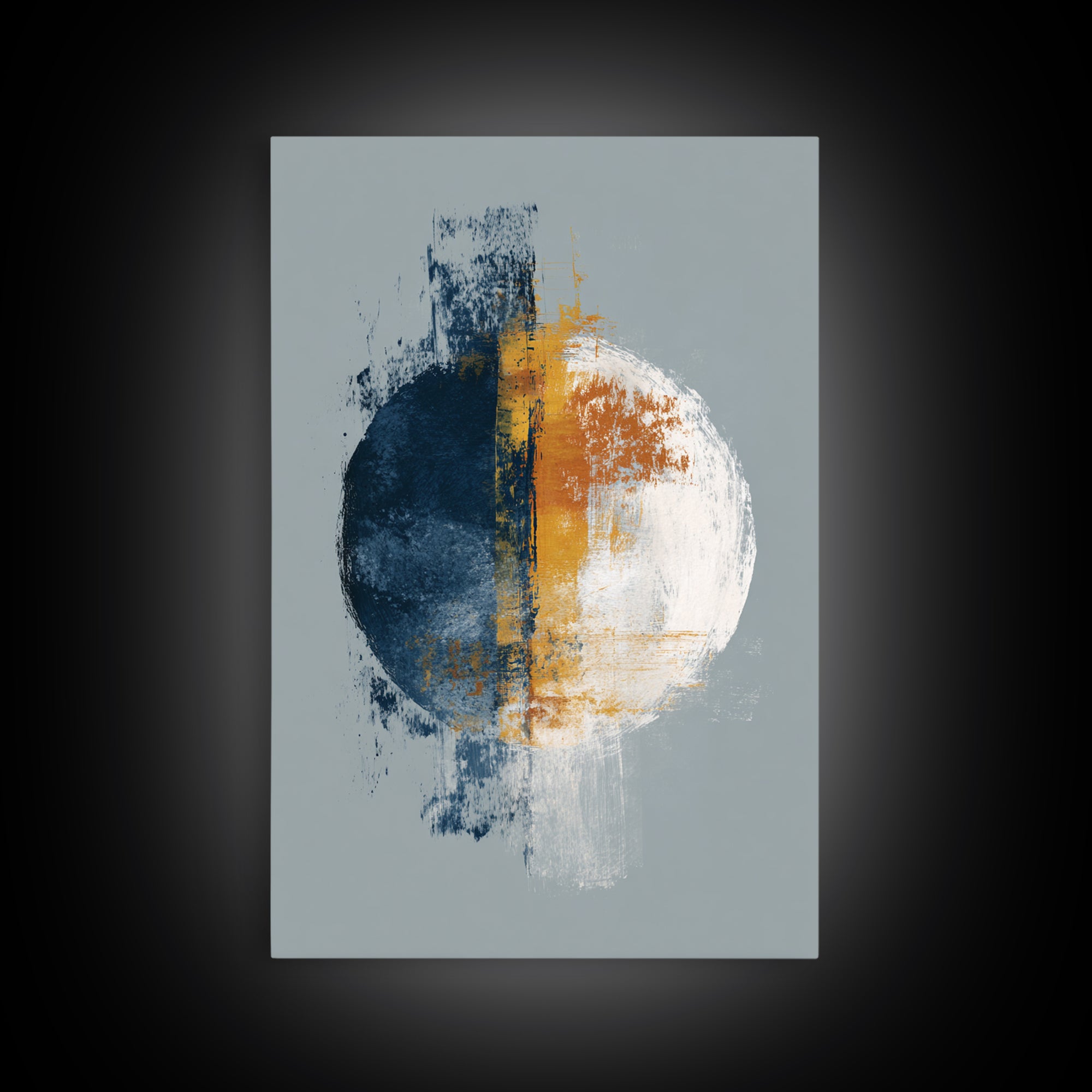 Single Brushstroke Circle Canvas Print, Minimalist Art, Wall Decor, Living Room Decor, Fine Art, Minimal, Abstract Art, MIN-2x3-54
