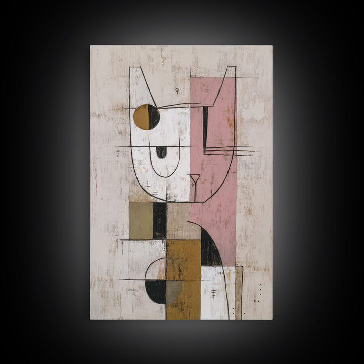 Minimal Cat Line Drawing Framed Canvas Print, Minimalist Art, Art Print, Living Room Decor, Minimal, Abstract Wall Art, MIN-2x3-55