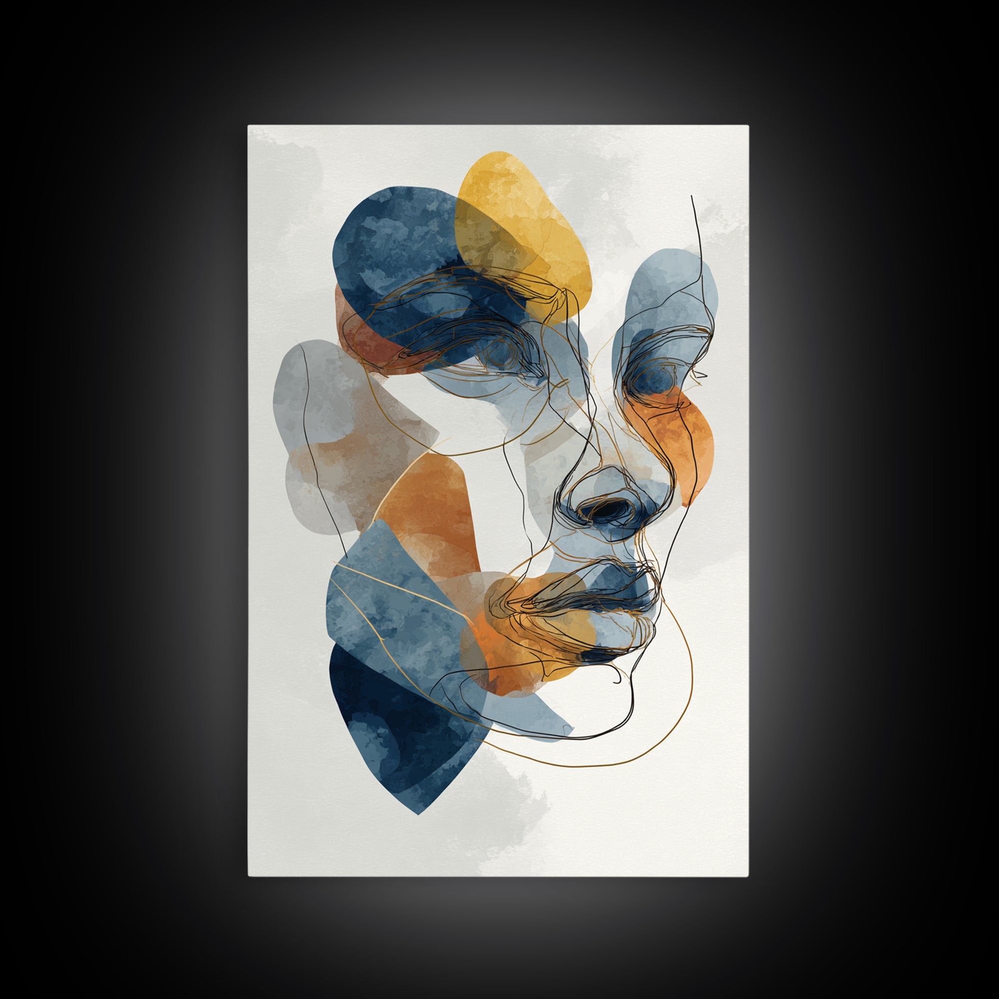 Single Continuous Line Female Face Canvas Print, Minimalist Art, Abstract Art, Living Room Decor, Fine Art, Minimal, Modern Art, MIN-2x3-61