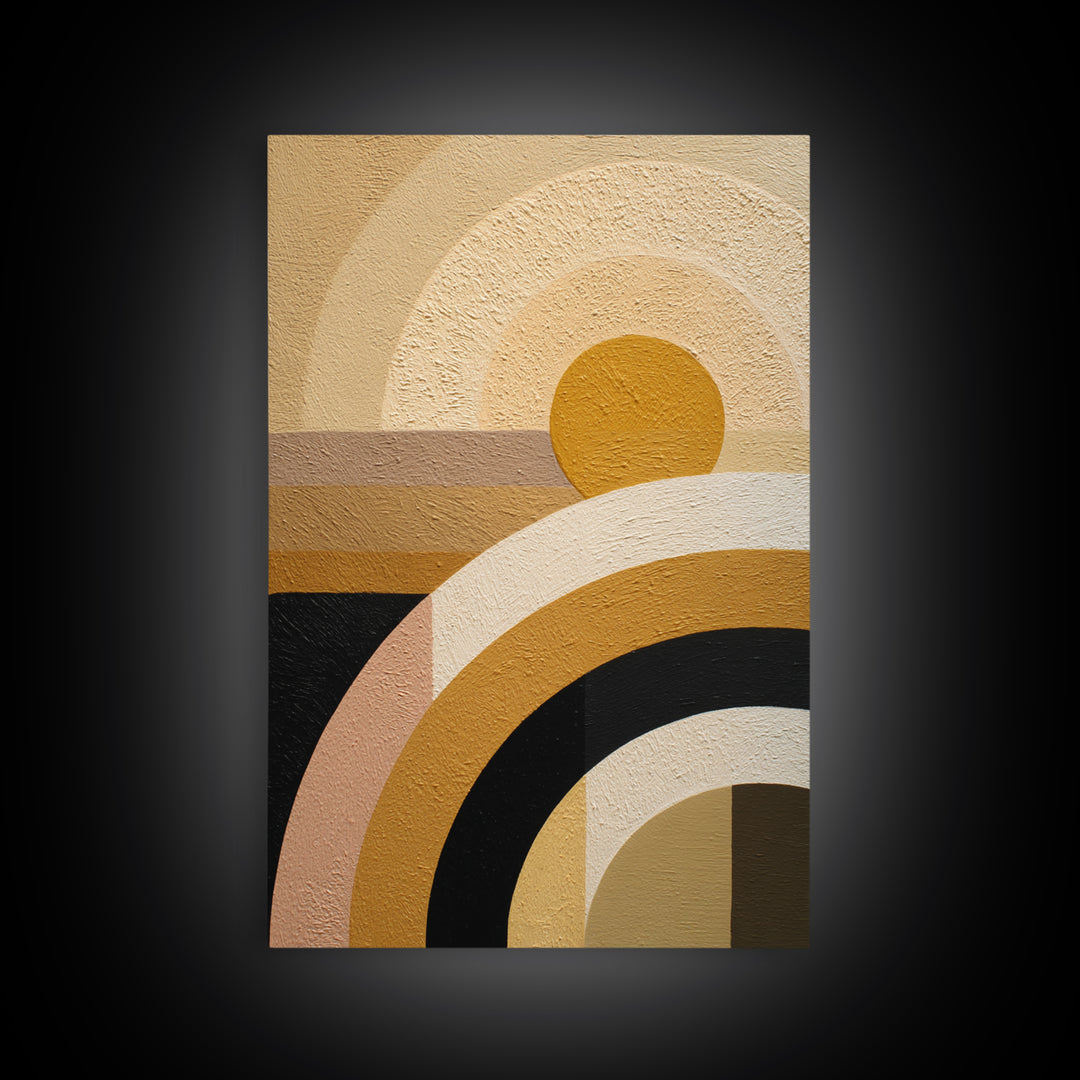 Simple Geometric Sun Canvas Print, Minimalist Art, Black Art, Living Room Decor, Fine Art, Minimal, Minimalist Wall Art, MIN-2x3-71