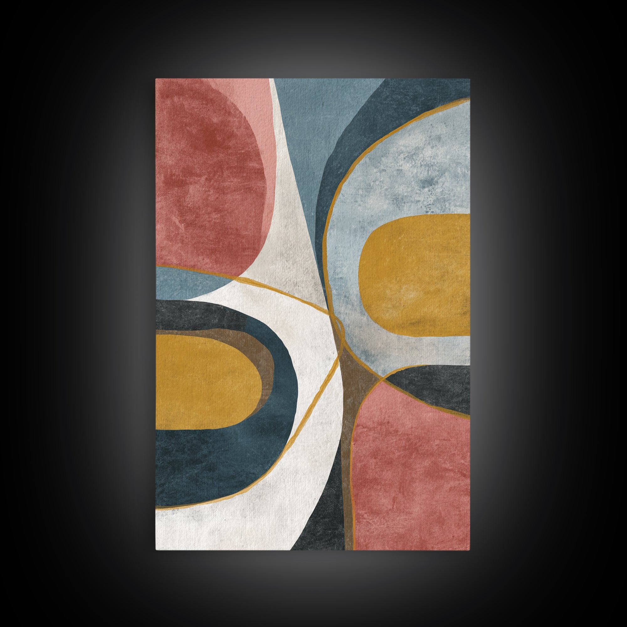 Single Gold Line Curve on Charcoal Framed Canvas Print, Minimalist Art, Printable Art, Living Room Decor, Abstract Art, Minimal, MIN-2x3-73
