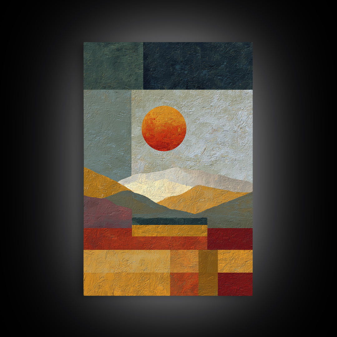 Simple Geometric Sun Canvas Print, Minimalist Art, Modern Art, Living Room Decor, Abstract Art, Minimal, Minimalist Decor, MIN-2x3-95