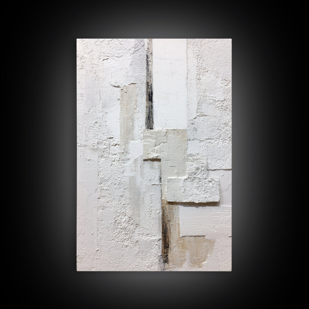 White on White Plaster Texture Study Canvas Print, Minimalist Art, Digital Print, Living Room Decor, Fine Art, Minimal, MIN-2x3-96