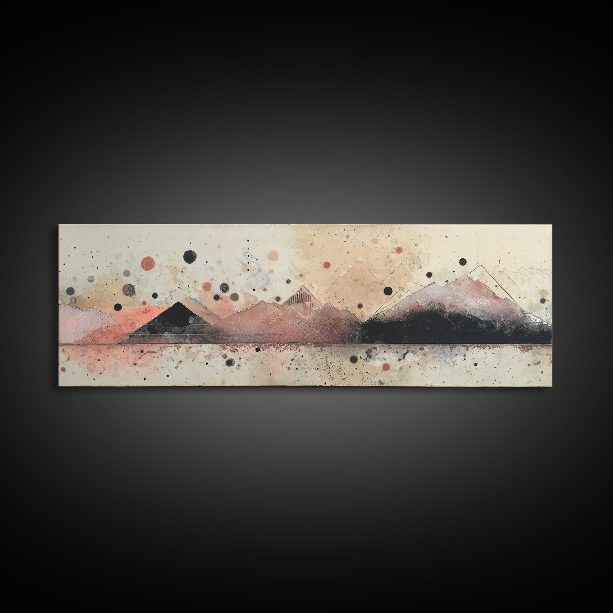 Thin Line Mountain Framed Canvas Print, Minimalist Art, Movie Poster, Living Room Decor, Fine Art, Minimal, Modern Wall Art, MIN-3x1-18