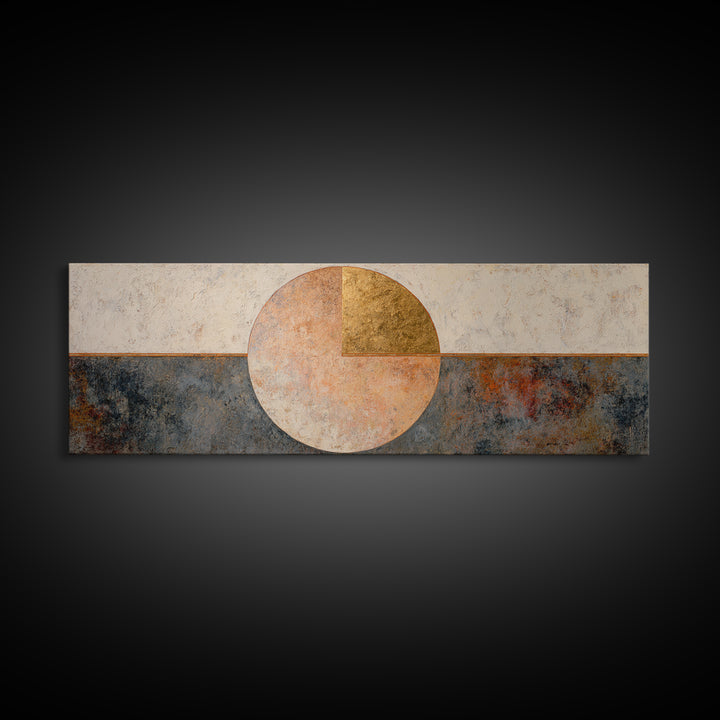 Minimal Moon over a Pale Ocean Canvas Print, Minimalist Art, Modern Wall Art, Living Room Decor, Fine Art, Minimal, MIN-3x1-25