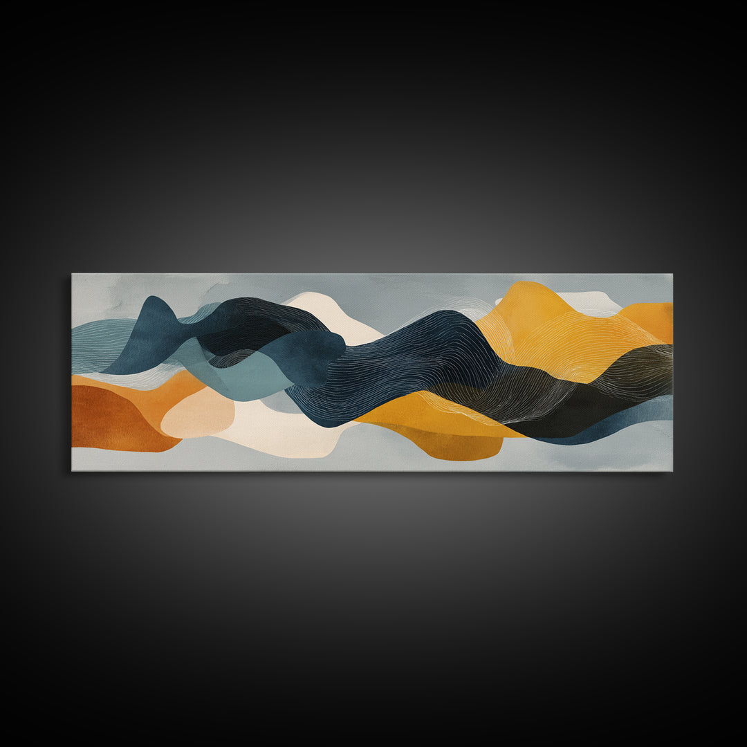 Minimal Abstract Wave Line Canvas Print, Minimalist Art, Abstract Wall Art, Living Room Decor, Minimal, Fine Art Print, MIN-3x1-29