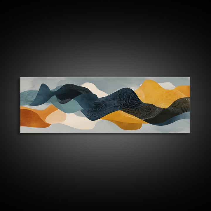 Minimal Abstract Wave Line Canvas Print, Minimalist Art, Abstract Wall Art, Living Room Decor, Minimal, Fine Art Print, MIN-3x1-29
