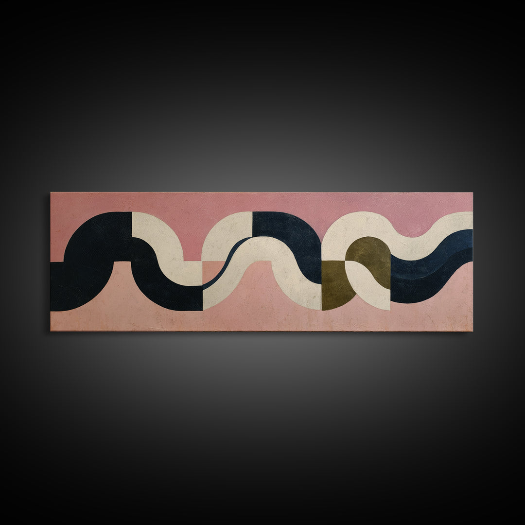Minimal Abstract Wave Line Framed Canvas Print, Minimalist Art, Canvas Tote Bag, Living Room Decor, Abstract Art, Minimal, MIN-3x1-5