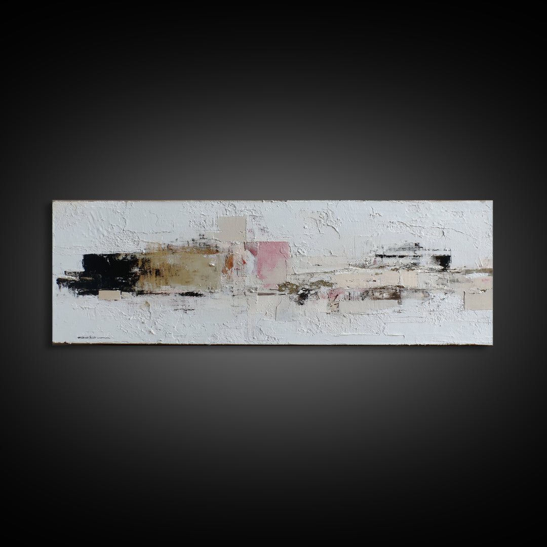 White on White Plaster Texture Study Canvas Print, Minimalist Art, Wall Decor, Living Room Decor, Minimal, Abstract Art, MIN-3x1-80