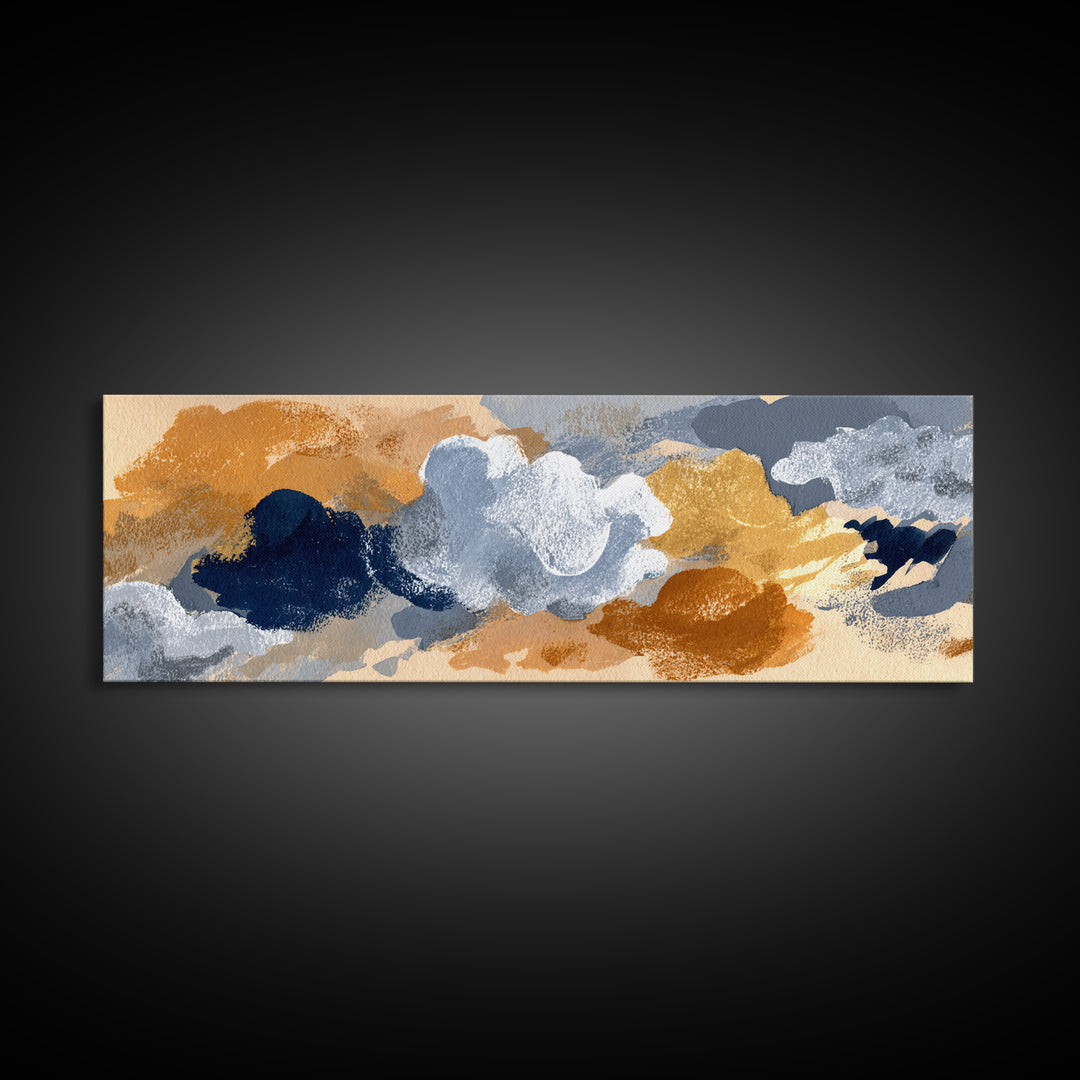 Small Cloud Study Canvas Print, Minimalist Art, Modern Art, Living Room Decor, Oil Painting, Minimal, Minimalist Decor, MIN-3x1-85