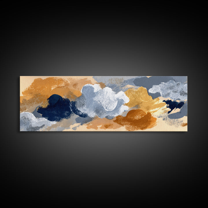 Small Cloud Study Canvas Print, Minimalist Art, Modern Art, Living Room Decor, Oil Painting, Minimal, Minimalist Decor, MIN-3x1-85