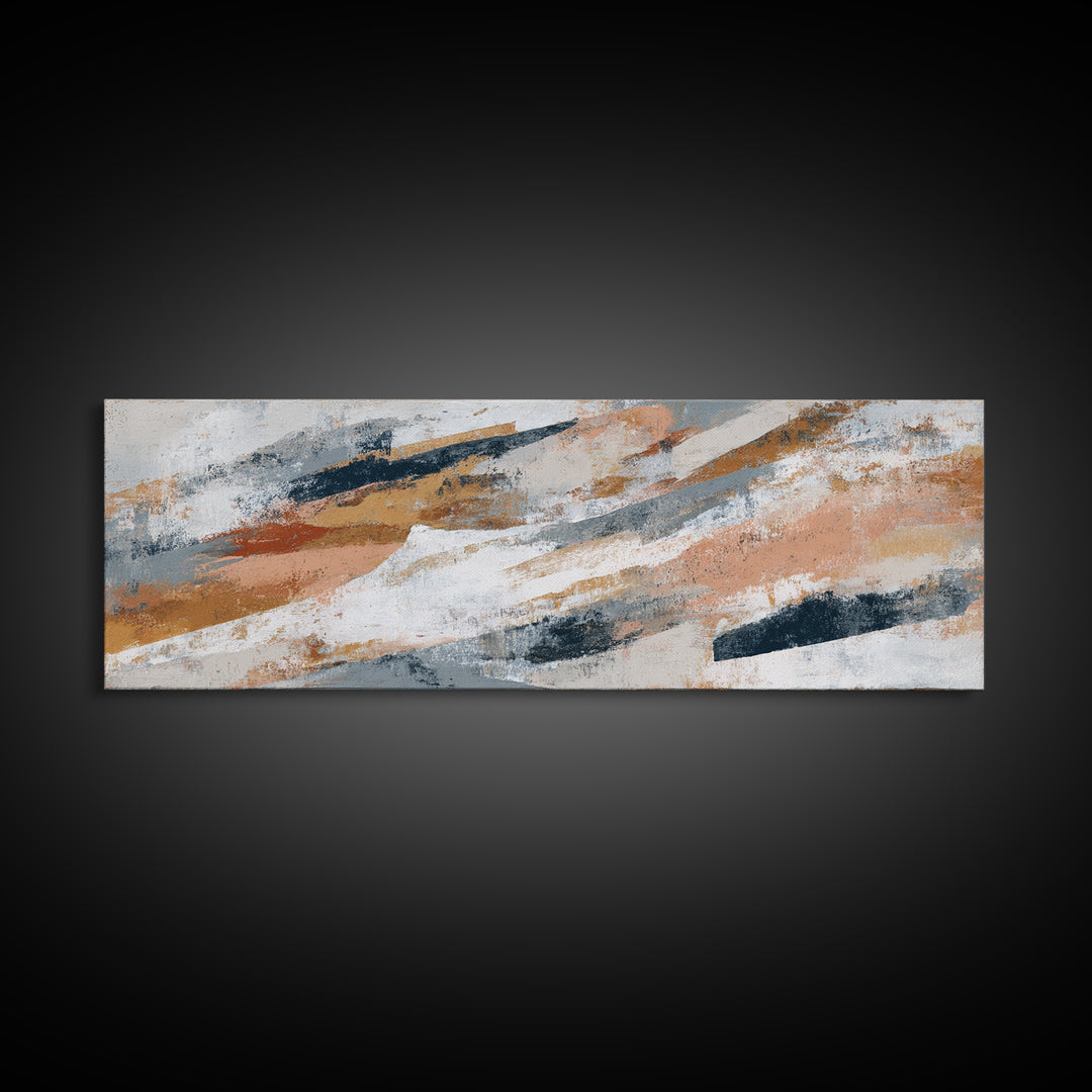 Calm Rectangle Composition Canvas Print, Minimalist Art, Wall Art, Living Room Decor, Oil Painting, Minimal, Large Wall Art, MIN-3x1-88