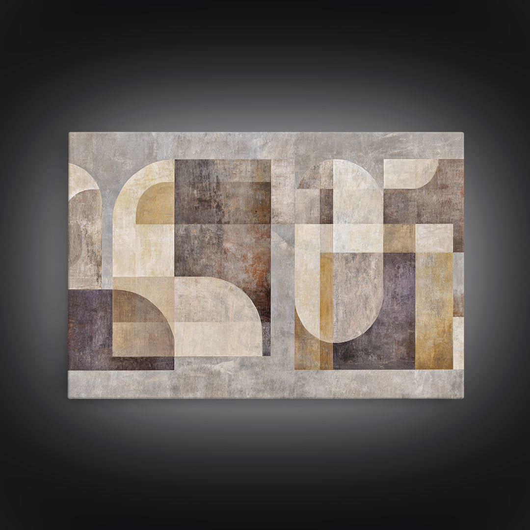Two Overlapping Organic Shapes Framed Canvas Print, Minimalist Art, Abstract Painting, Living Room Decor, Fine Art, Minimal, MIN-3x2-23