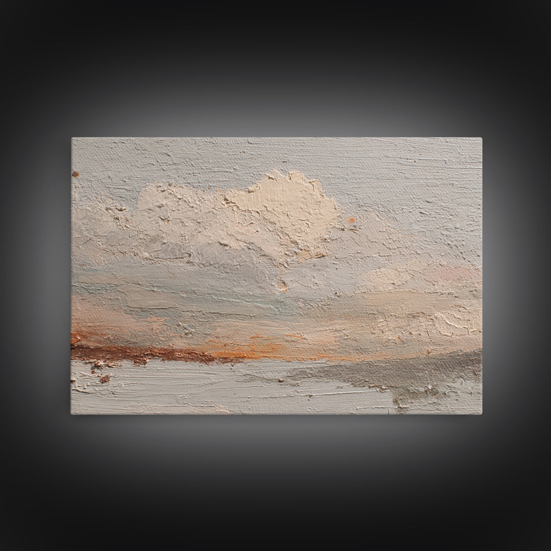 Small Cloud Study Framed Canvas Print, Minimalist Art, Modern Wall Art, Living Room Decor, Abstract Art, Minimal, MIN-3x2-25