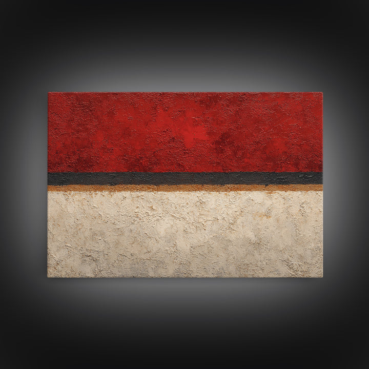 One Red Square Balanced Canvas Print, Minimalist Art, Digital Print, Living Room Decor, Fine Art, Minimal, Gallery Decor, MIN-3x2-38