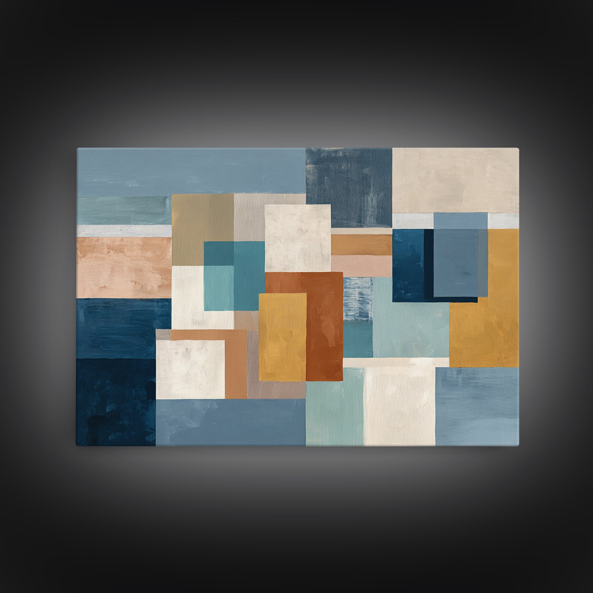 Calm Rectangle Composition Canvas Print, Minimalist Art, Boho, Living Room Decor, Oil Painting, Minimal, Abstract Painting, MIN-3x2-4