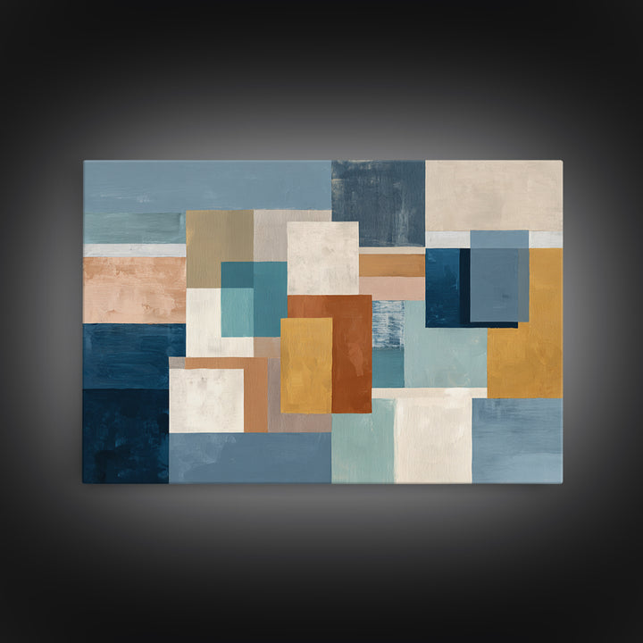 Calm Rectangle Composition Canvas Print, Minimalist Art, Boho, Living Room Decor, Oil Painting, Minimal, Abstract Painting, MIN-3x2-4