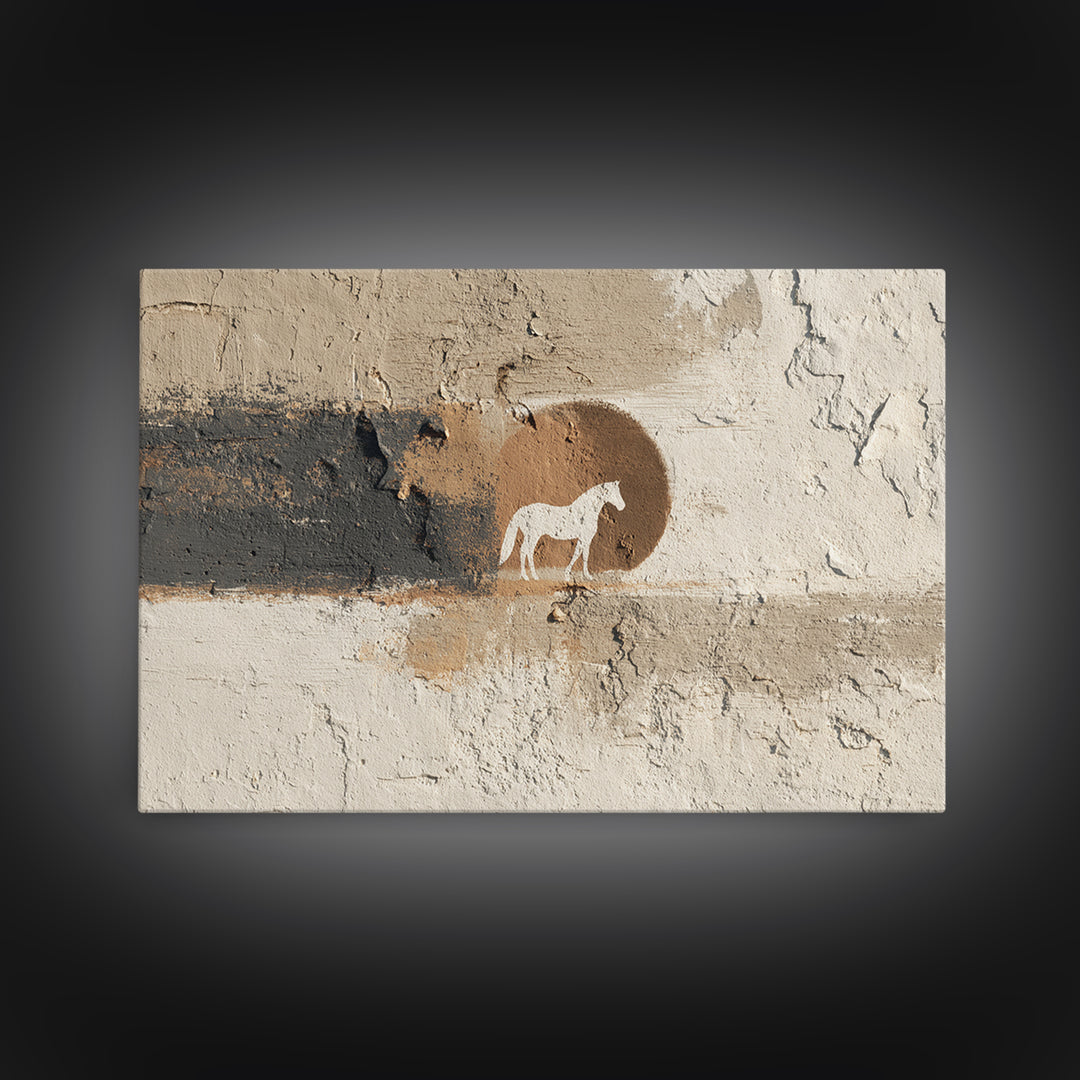 Minimal Horse Contour Framed Canvas Print, Minimalist Art, Living Room Decor, Fine Art, Minimal, Modern Decor, Fine Art Print, MIN-3x2-46
