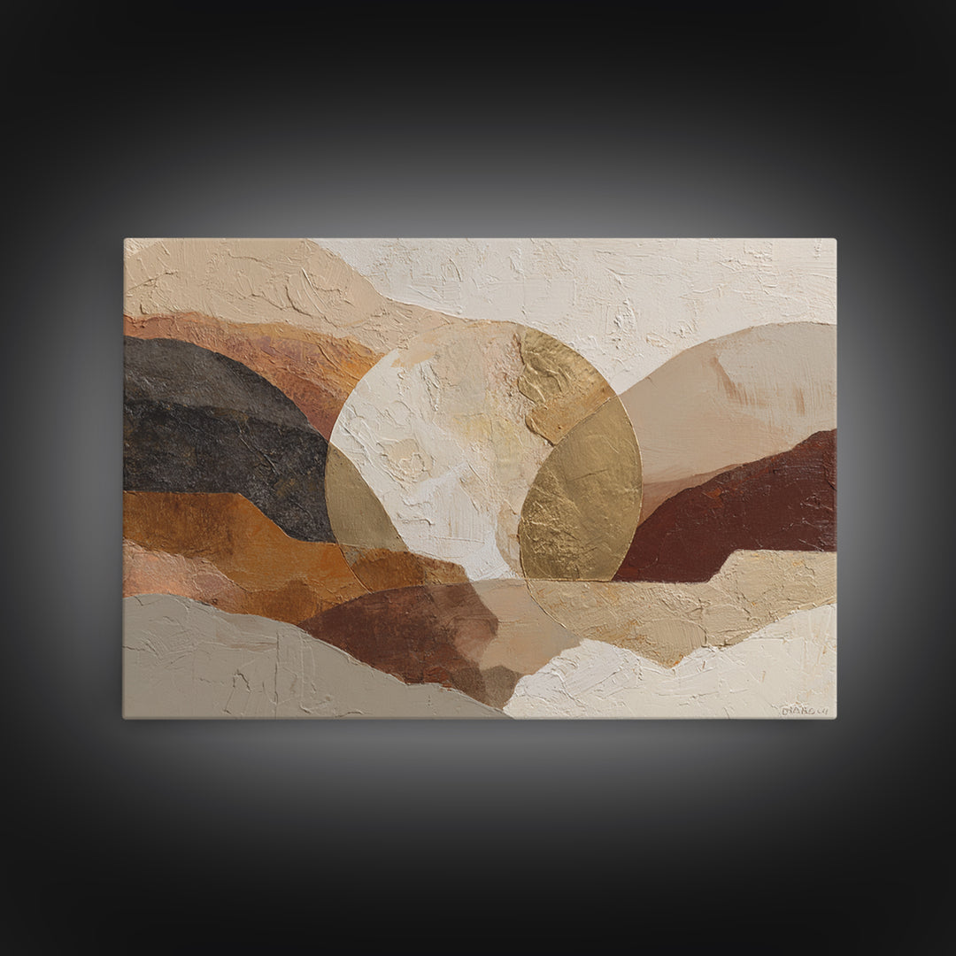 Two Overlapping Organic Shapes Framed Canvas Print, Minimalist Art, Art Prints, Living Room Decor, Fine Art, Minimal, MIN-3x2-47