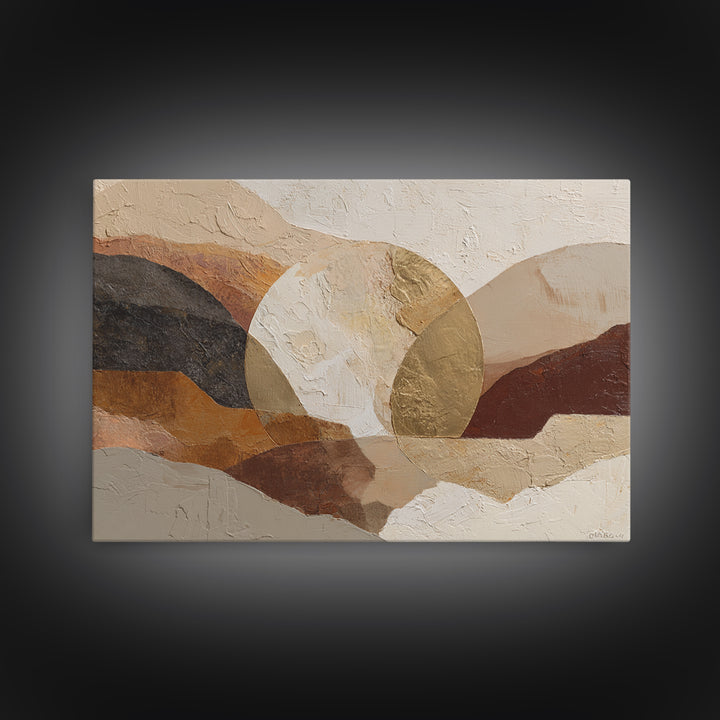 Two Overlapping Organic Shapes Framed Canvas Print, Minimalist Art, Art Prints, Living Room Decor, Fine Art, Minimal, MIN-3x2-47
