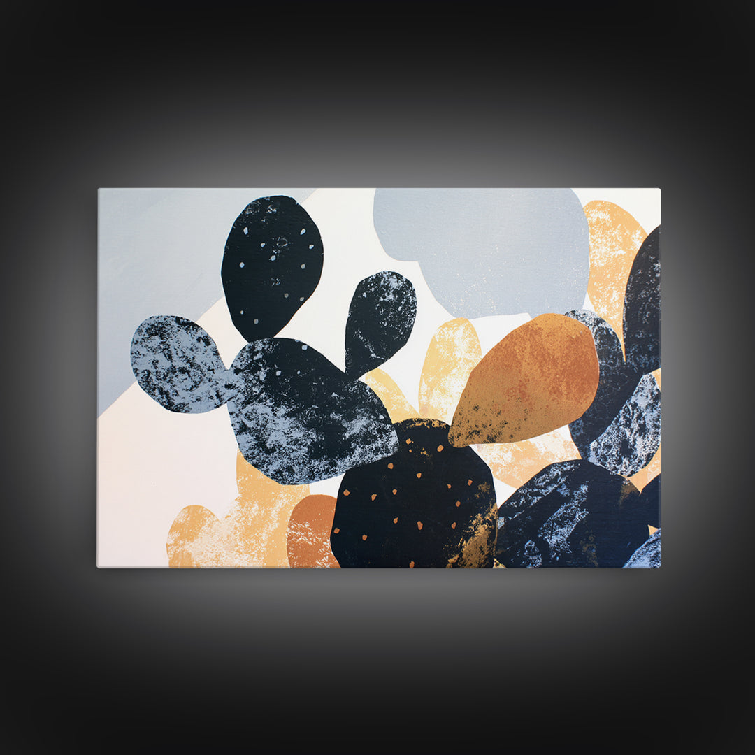 Black and White Cactus Silhouette Canvas Print, Minimalist Art, Gallery Decor, Living Room Decor, Fine Art, Minimal, Wall Art, MIN-3x2-48