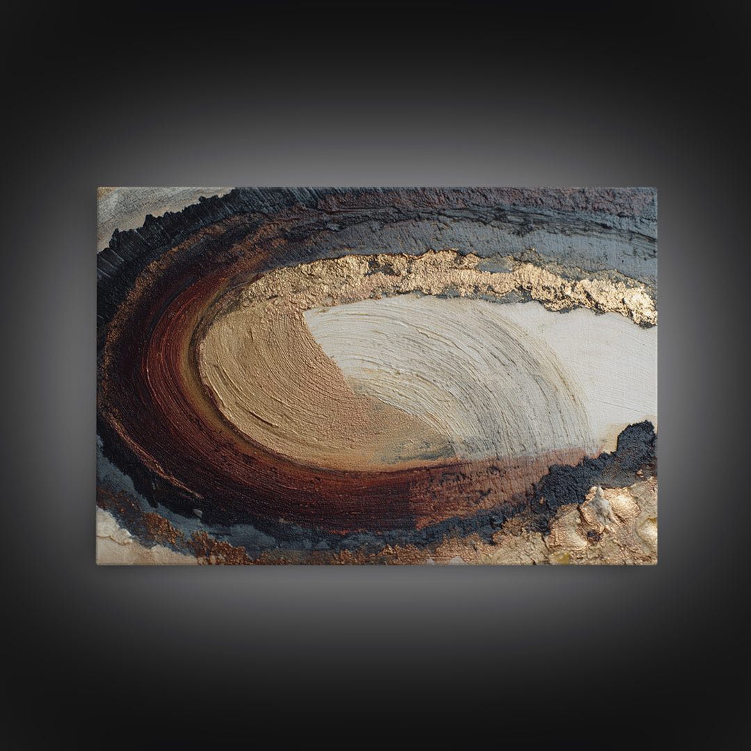 Single Brushstroke Circle Framed Canvas Print, Minimalist Art, Abstract Wall Art, Living Room Decor, Oil Painting, Minimal, MIN-3x2-50