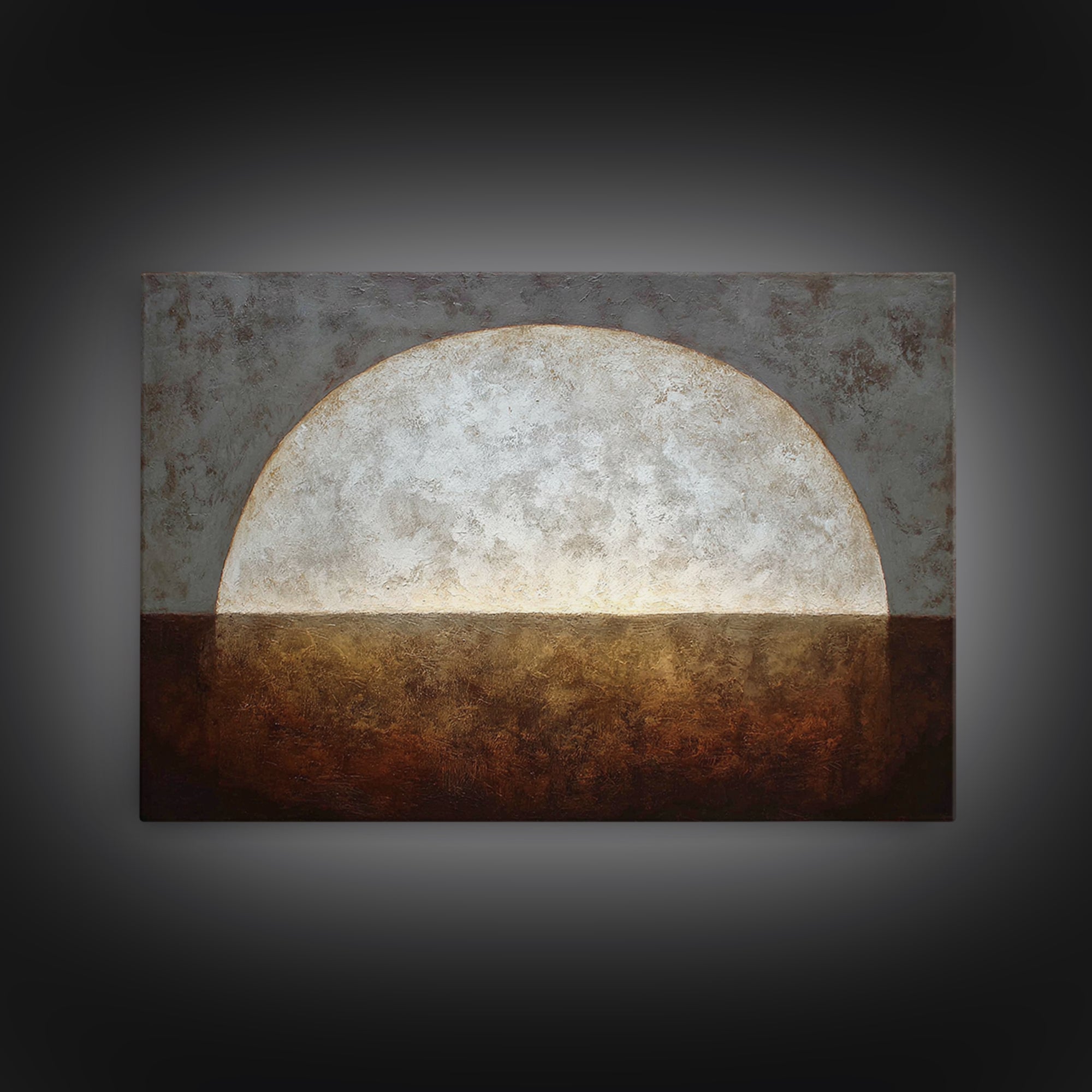 Monochrome Arch and Shadow Composition Framed Canvas Print, Minimalist Art, Textured Painting, Living Room Decor, Minimal, MIN-3x2-60
