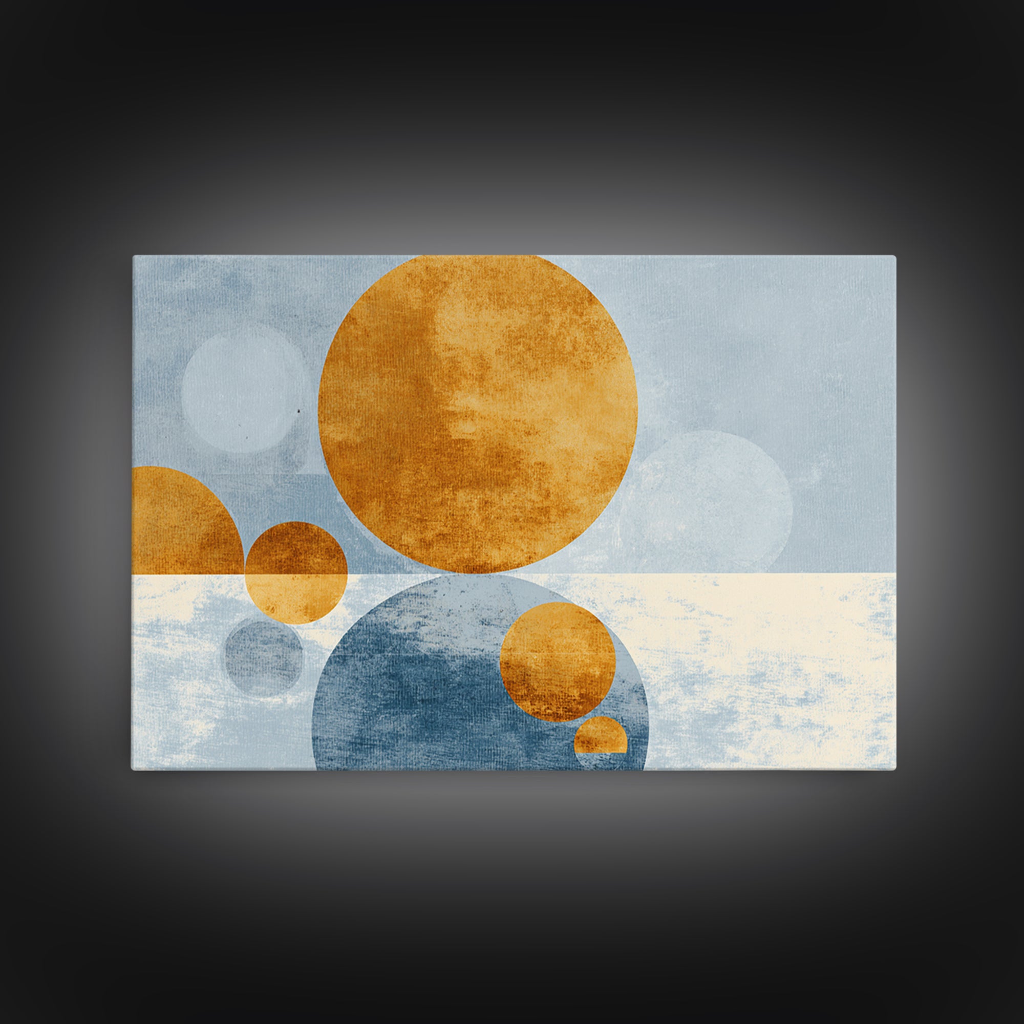 Minimal Moon over a Pale Ocean Canvas Print, Minimalist Art, Modern Art, Living Room Decor, Fine Art, Minimal, Minimalist Decor, MIN-3x2-61