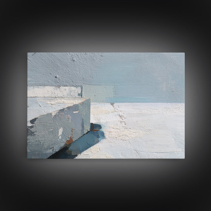Quiet Stone Stack Framed Canvas Print, Minimalist Art, Boho Wall Art, Living Room Decor, Fine Art, Minimal, Statement Artwork, MIN-3x2-63