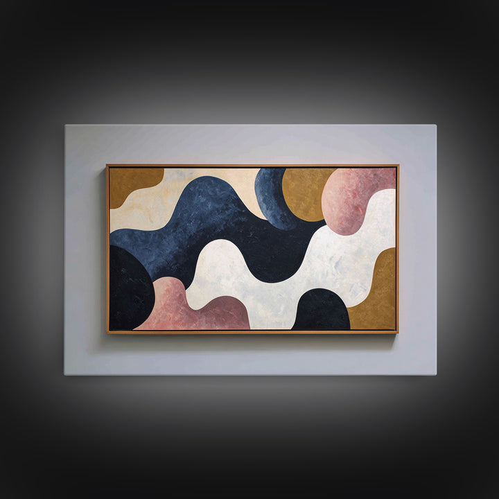 Minimal Abstract Wave Line Framed Canvas Print, Minimalist Art, Minimalist Wall Art, Living Room Decor, Abstract Art, Minimal, MIN-3x2-65
