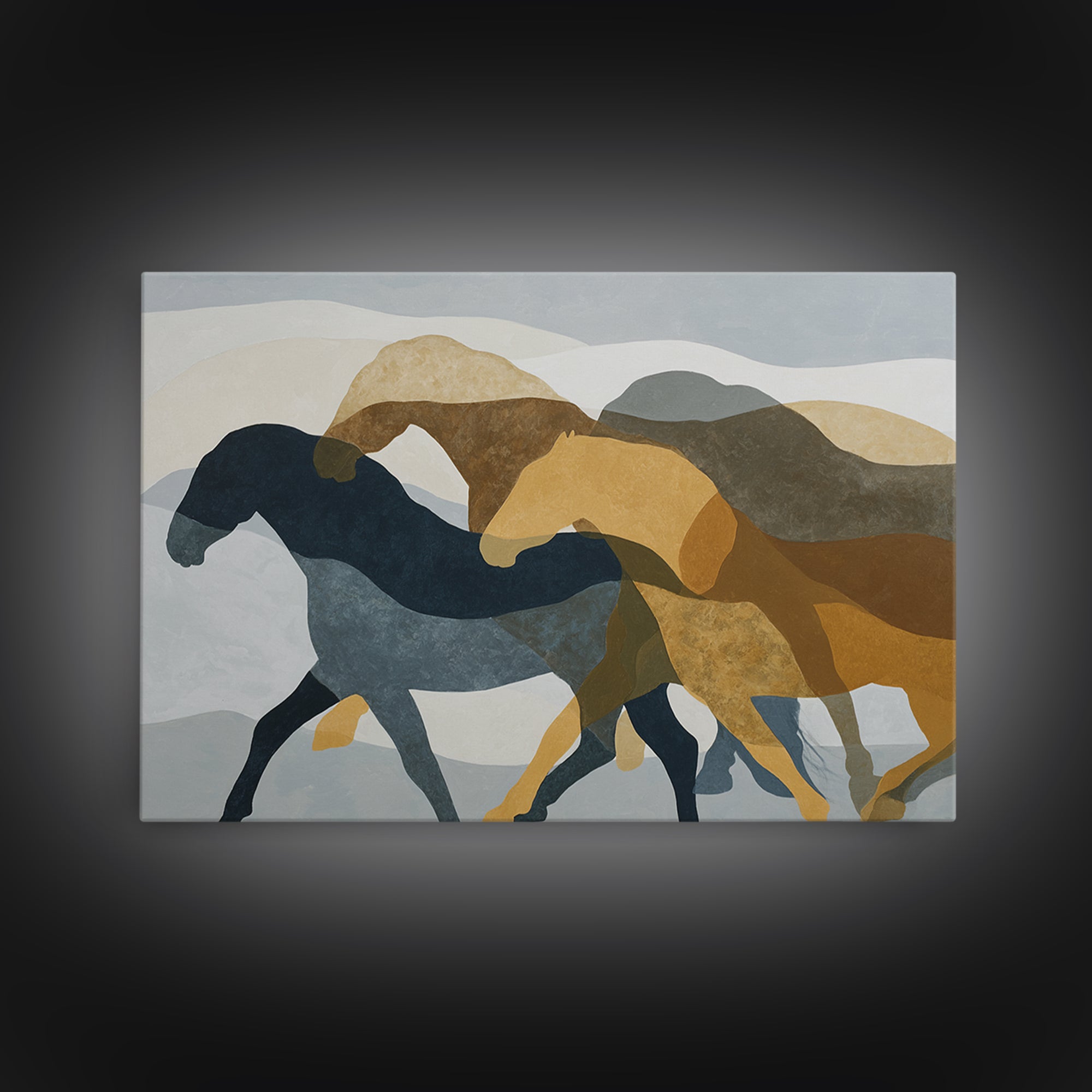 Minimal Horse Contour Framed Canvas Print, Minimalist Art, Living Room Decor, Fine Art, Minimal, Modern Decor, Fine Art Print, MIN-3x2-70