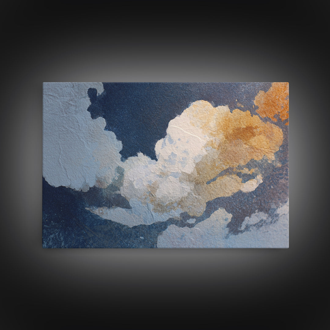 Small Cloud Study Canvas Print, Minimalist Art, Neutral Decor, Living Room Decor, Fine Art, Minimal, Home Decor, Poster, MIN-3x2-73