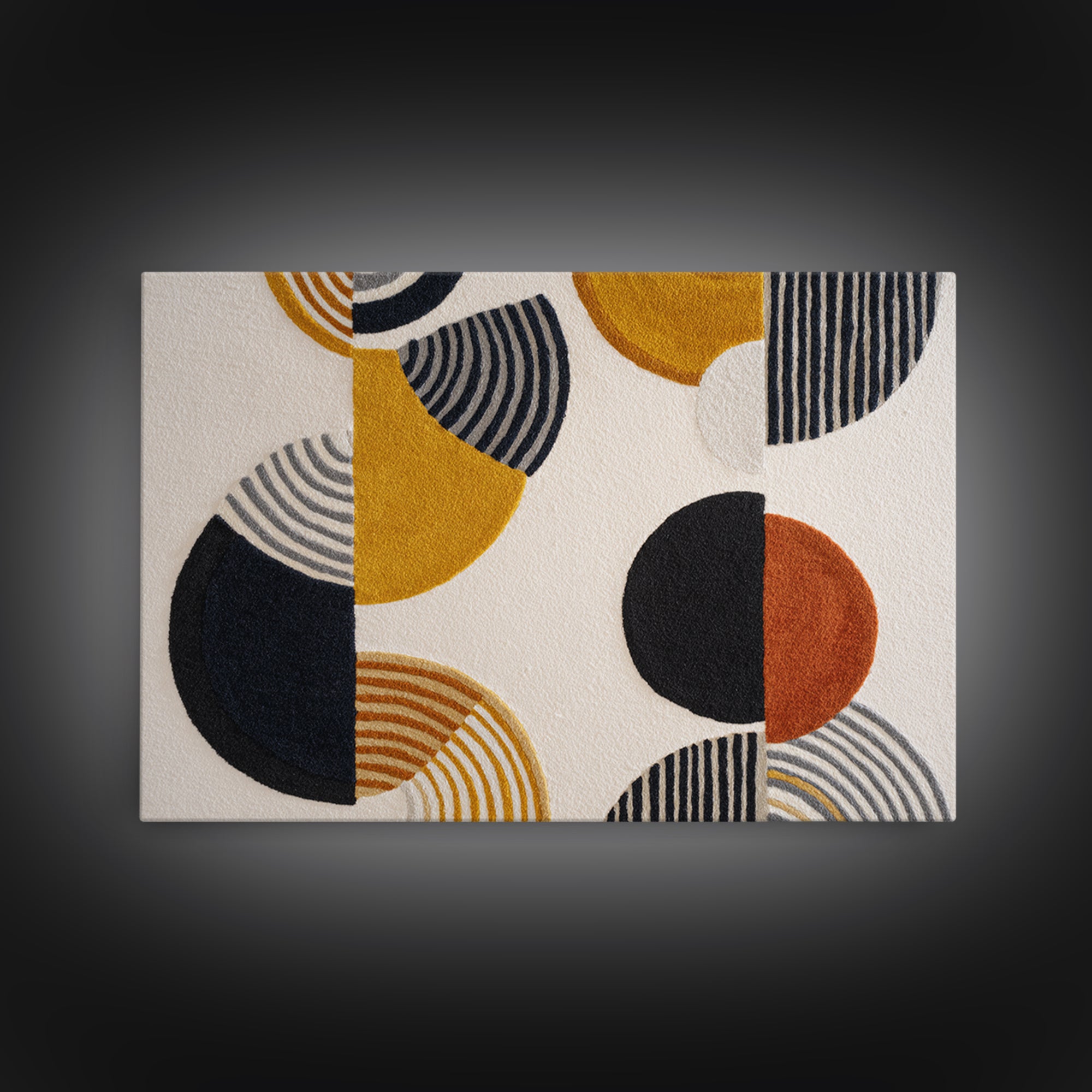 Single Black Circle on Warm Ivory Ground Framed Canvas Print, Minimalist Art, Room Decor, Living Room Decor, Fine Art, Minimal, MIN-3x2-77