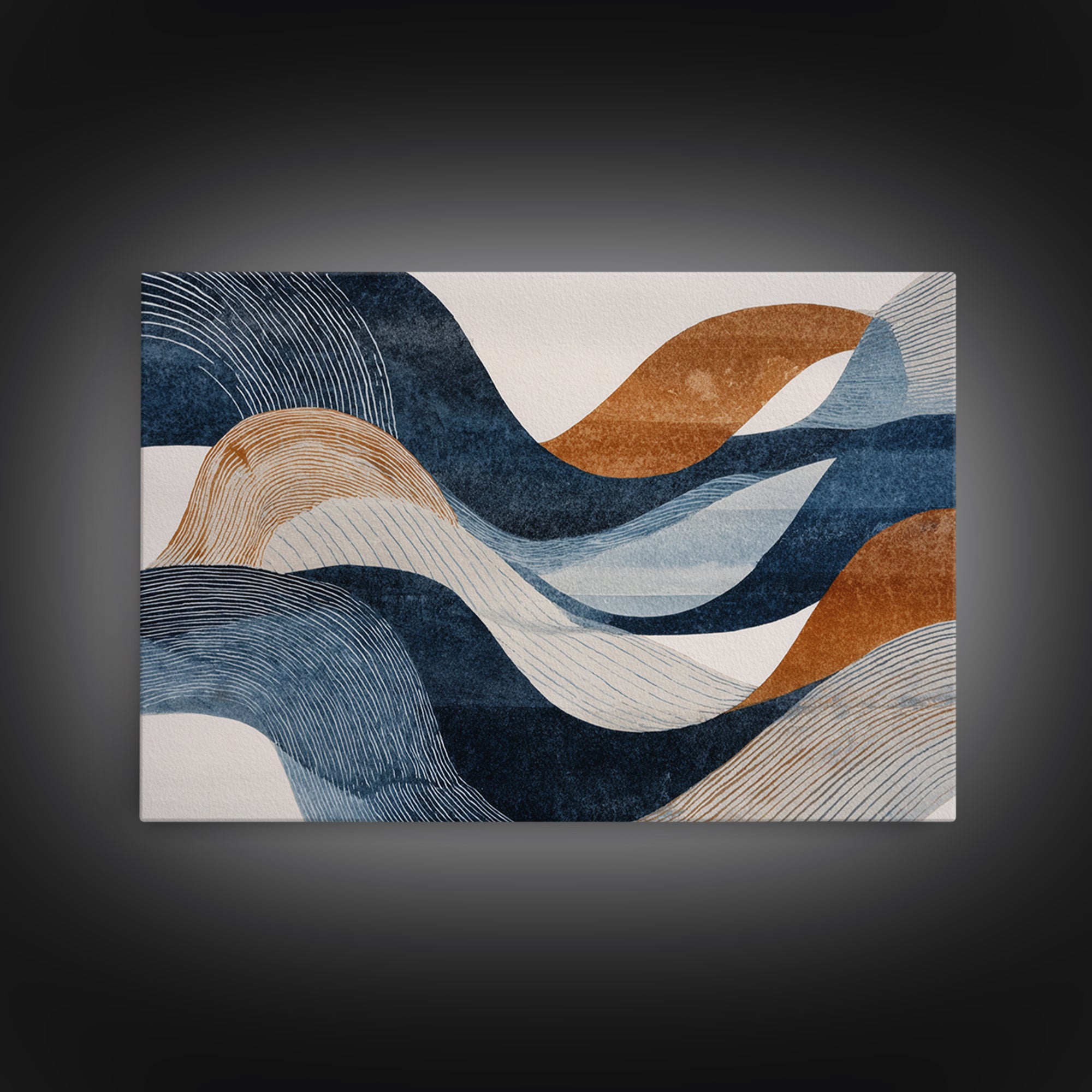 Minimal Abstract Wave Line Canvas Print, Minimalist Art, Boho Decor, Living Room Decor, Fine Art, Minimal, Digital Prints, MIN-3x2-89