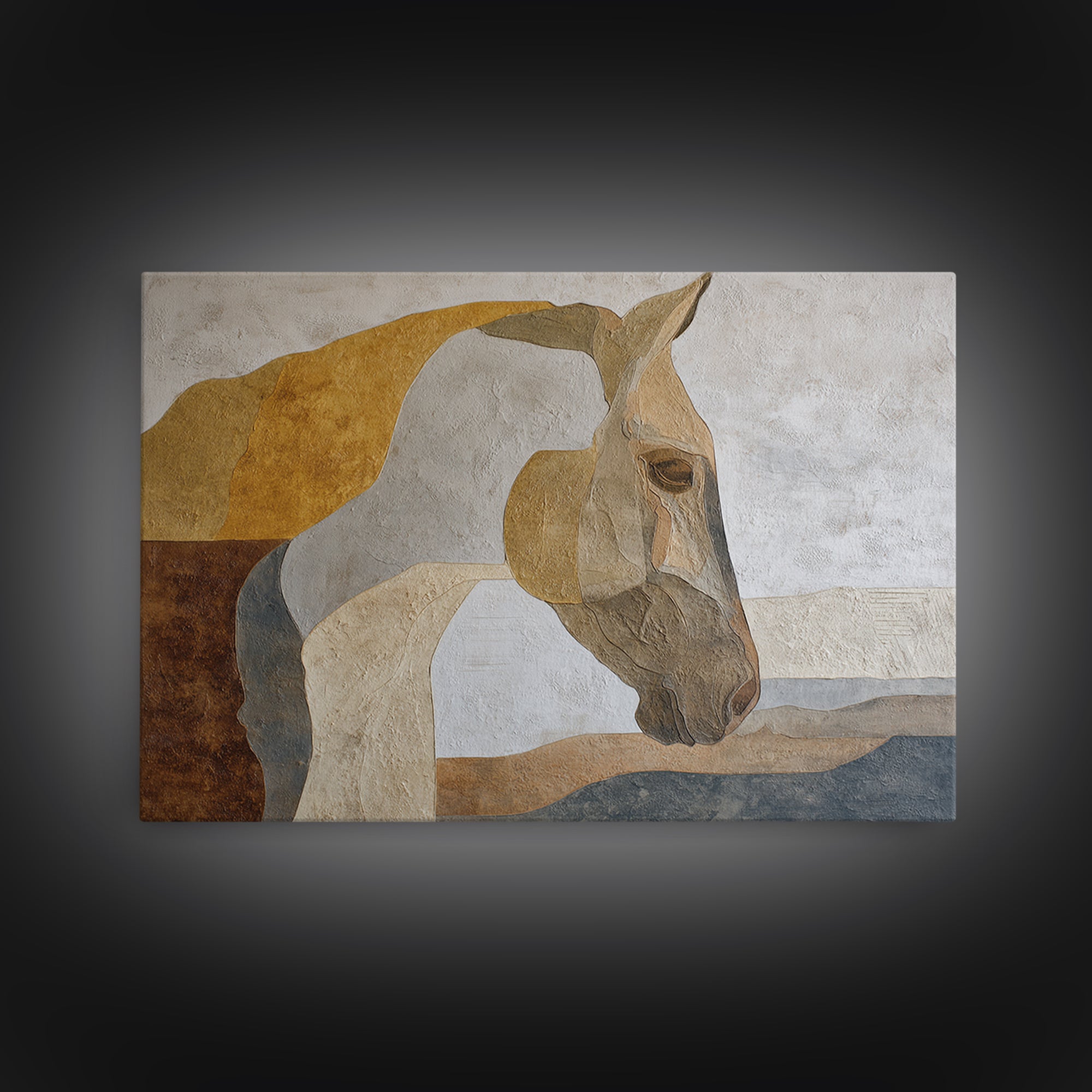 Minimal Horse Contour Canvas Print, Minimalist Art, Modern Wall Art, Living Room Decor, Abstract Art, Minimal, MIN-3x2-94