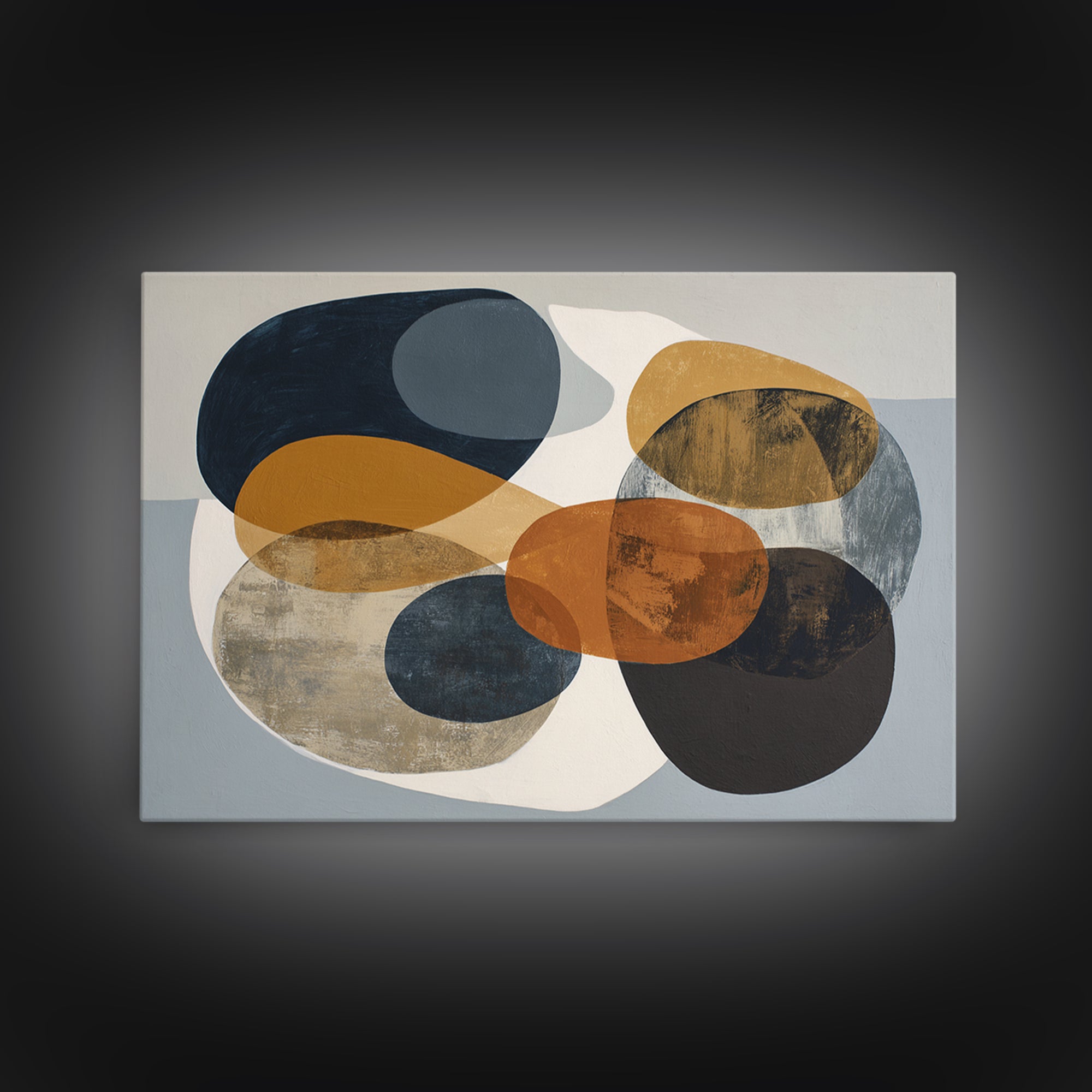 Two Overlapping Organic Shapes Framed Canvas Print, Minimalist Art, Printables, Living Room Decor, Abstract Art, Minimal, MIN-3x2-95