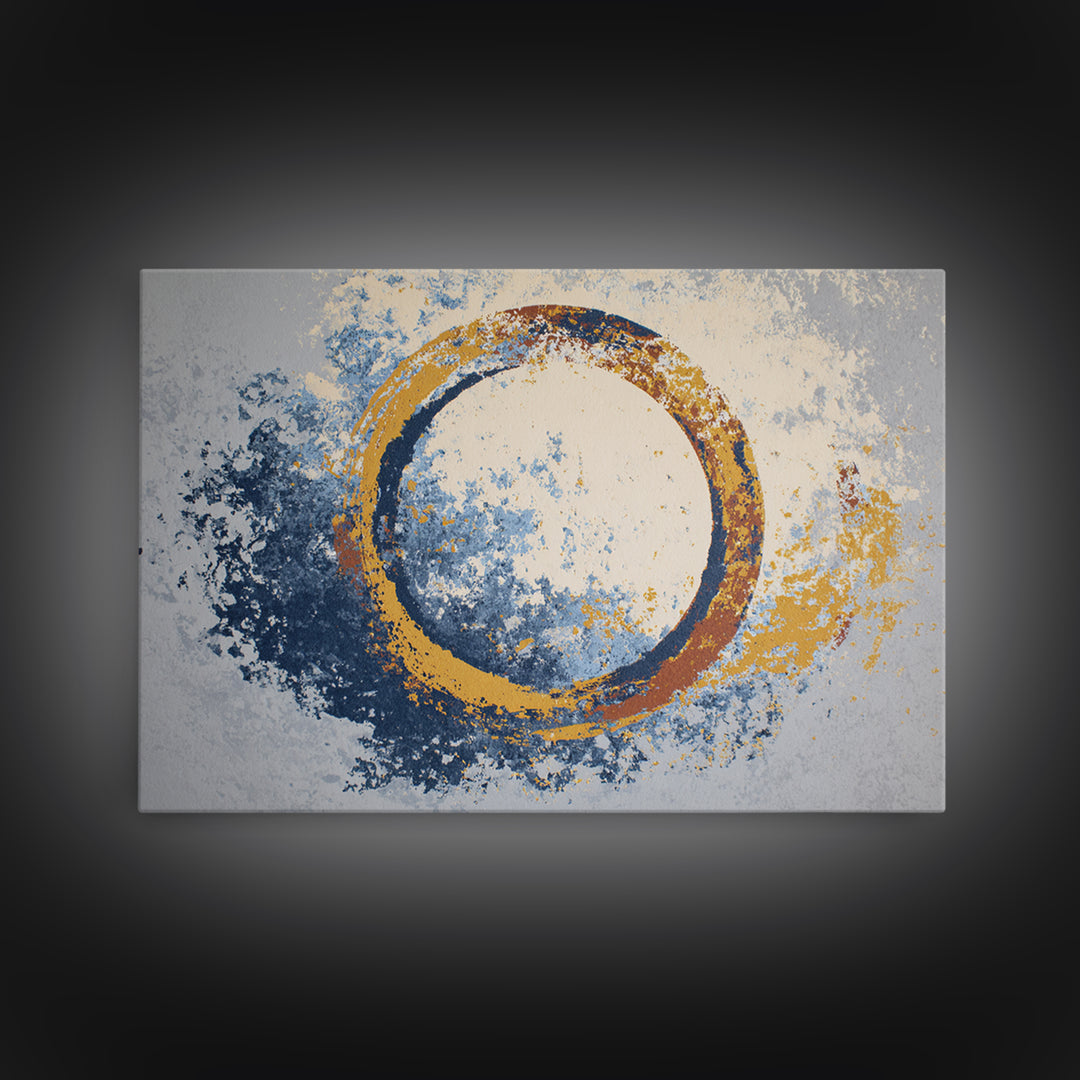Single Brushstroke Circle Canvas Print, Minimalist Art, Abstract Painting, Living Room Decor, Fine Art, Minimal, MIN-3x2-98