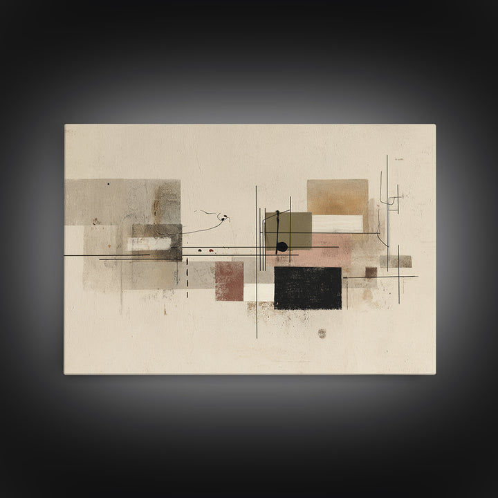 Minimal Cat Line Drawing Framed Canvas Print, Minimalist Art, Digital Wall Art, Living Room Decor, Abstract Art, Minimal, MIN-3x2-99
