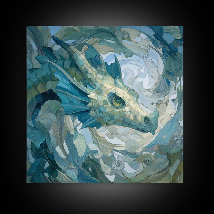 Sea Dragon Drifting Among Kelp Framed Canvas Print, Marine Life Art, Ocean Prints, Living Room Decor, Fine Art, Marine, MLA-1x1-65