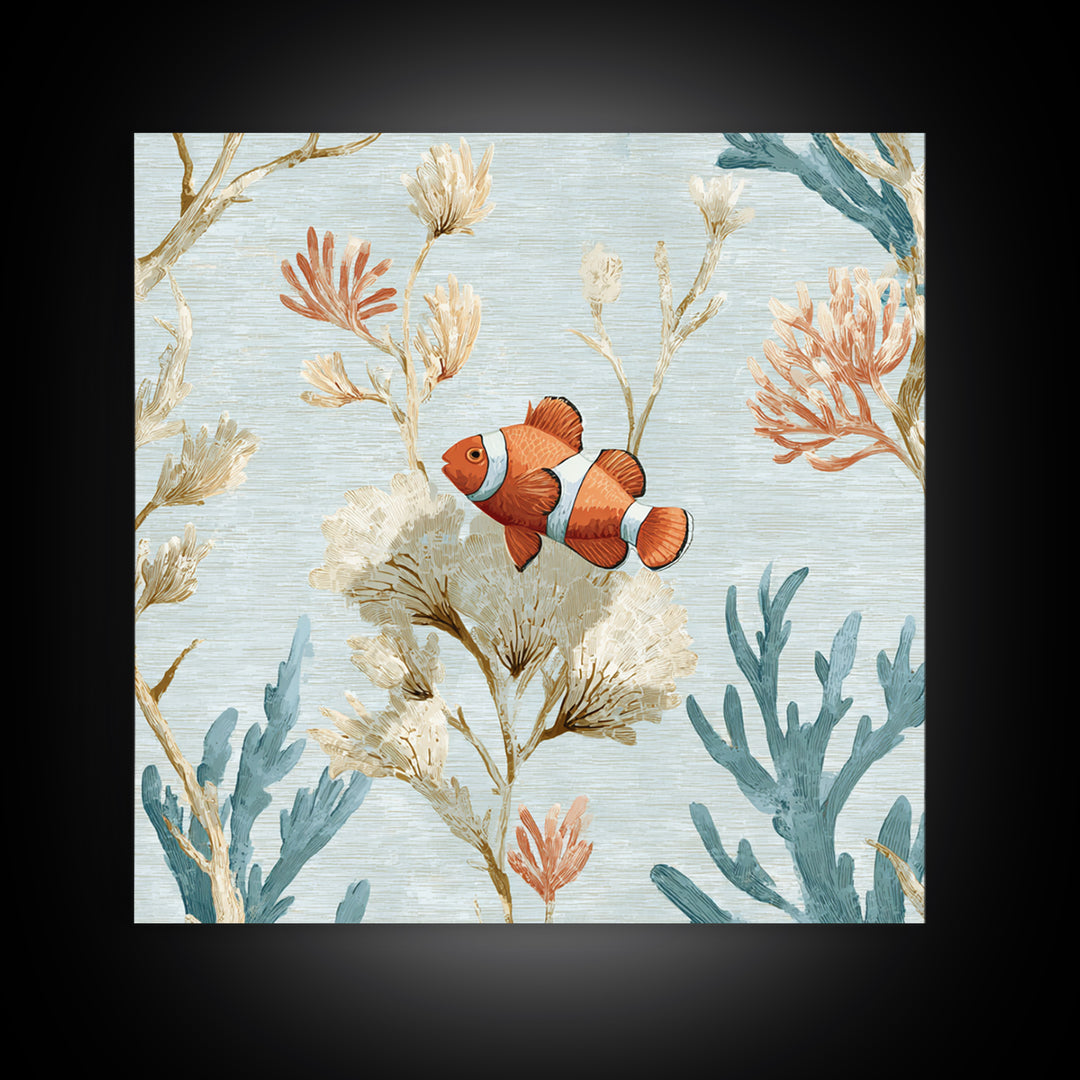 Clownfish Around Anemone Tentacles Canvas Print, Marine Life Art, Marine Life, Living Room Decor, Fine Art, Marine, Art Print, MLA-1x1-92