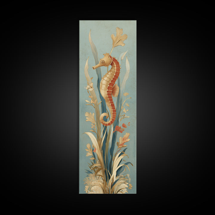 Seahorse Pair Among Sea Grass Canvas Print, Marine Life Art, Marine Life, Living Room Decor, Fine Art, Marine, Art Print, MLA-1x3-65