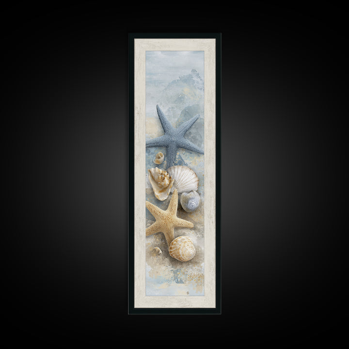 Starfish and Shells Natural Specimen Layout Canvas Print, Marine Life Art, Fine Art Print, Living Room Decor, Fine Art, Marine, MLA-1x3-73