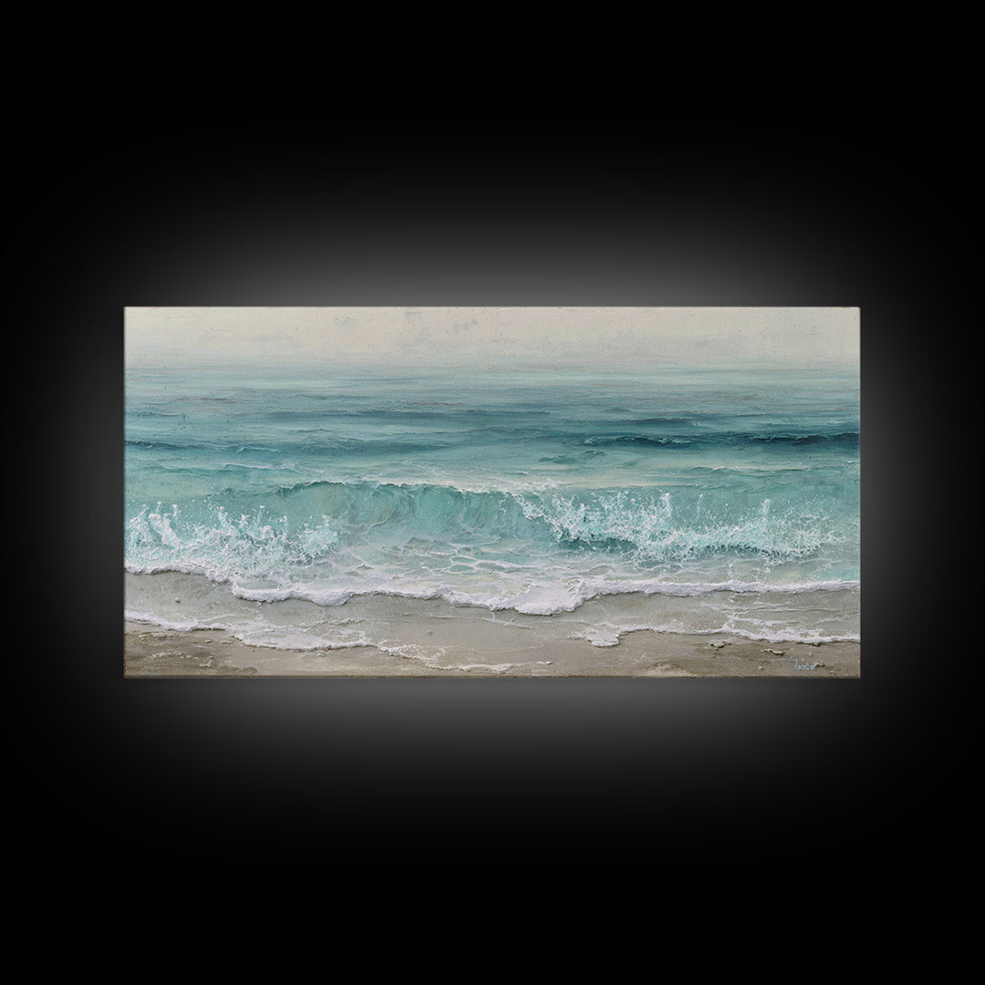 Orca Beneath Northern Lights Framed Canvas Print, Marine Life Art, Ocean Prints, Living Room Decor, Fine Art, Marine, MLA-2x1-100