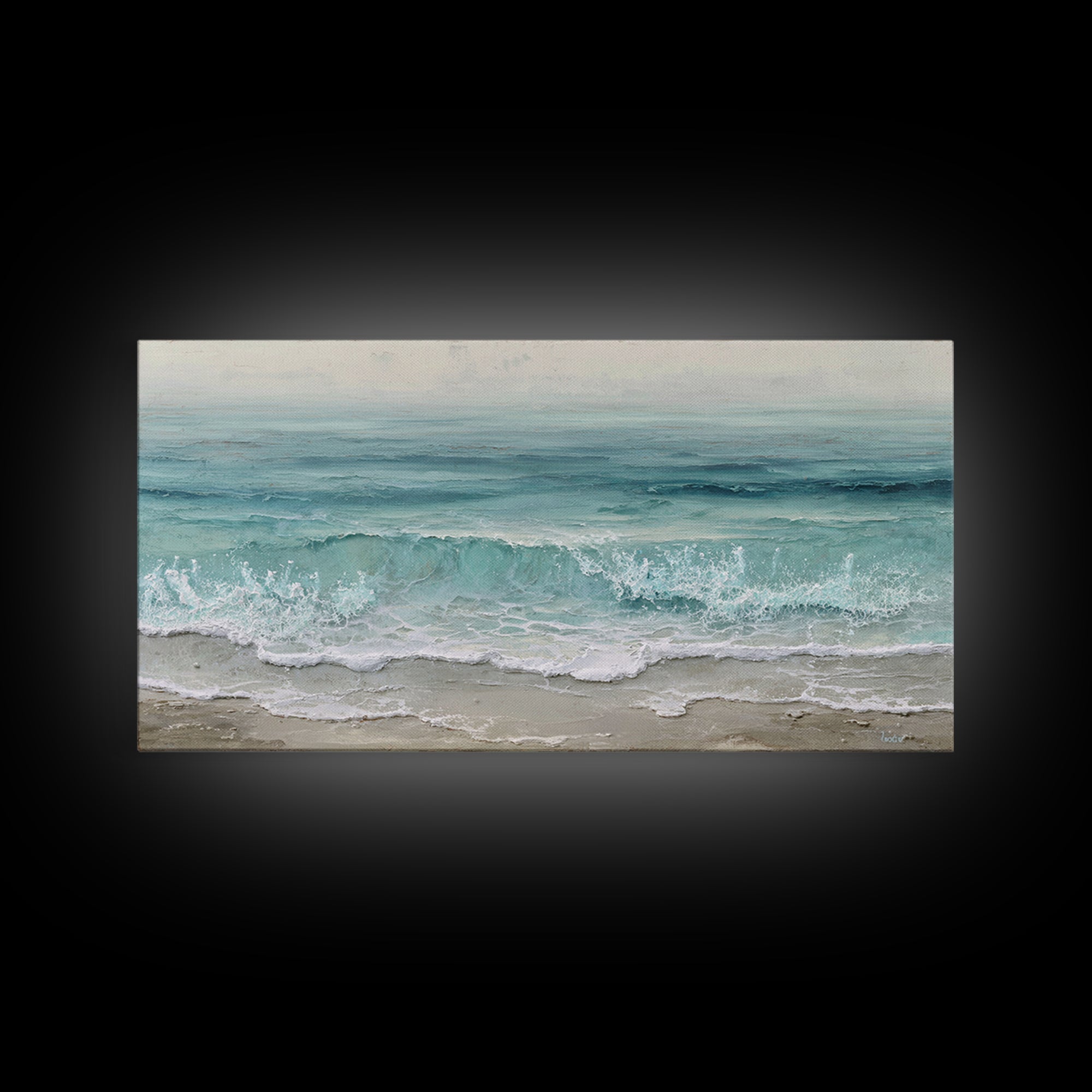 Orca Beneath Northern Lights Framed Canvas Print, Marine Life Art, Ocean Prints, Living Room Decor, Fine Art, Marine, MLA-2x1-100