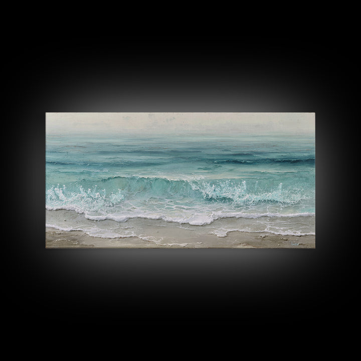Orca Beneath Northern Lights Framed Canvas Print, Marine Life Art, Ocean Prints, Living Room Decor, Fine Art, Marine, MLA-2x1-100
