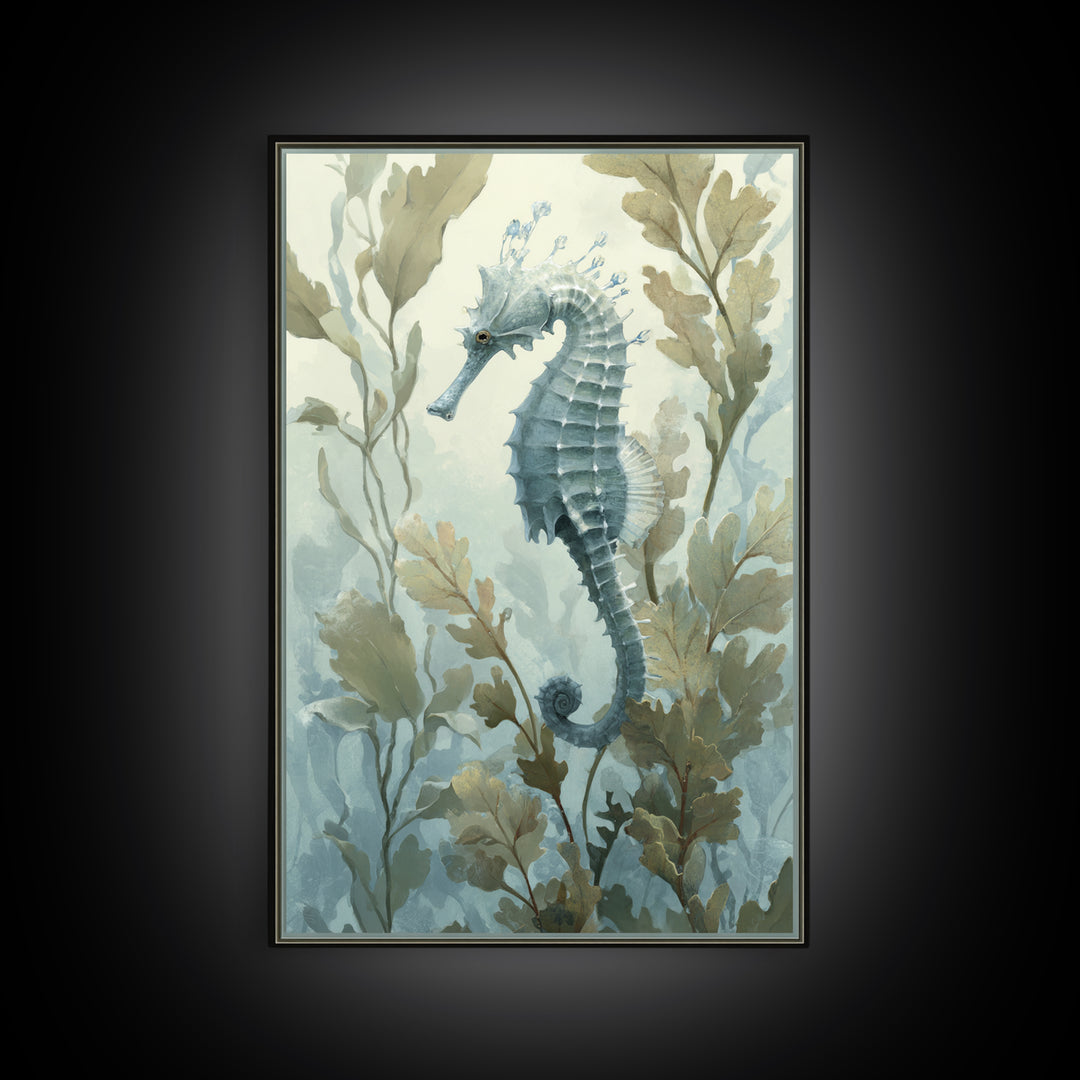 Sea Dragon Drifting Among Kelp Framed Canvas Print, Marine Life Art, Home Decor, Living Room Decor, Fine Art, Marine, MLA-2x3-25