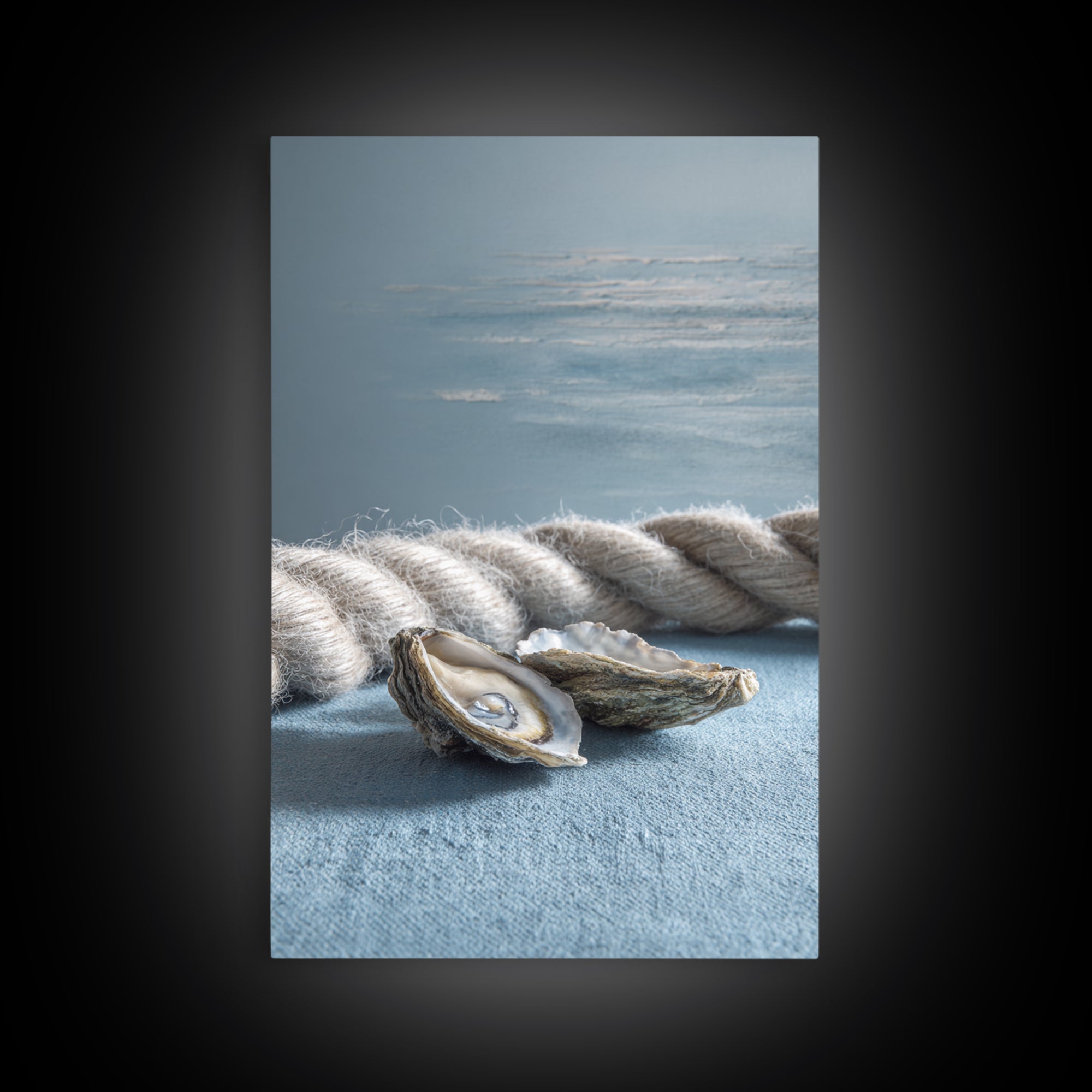 Oyster Shells with Pearly Highlights Canvas Print, Marine Life Art, Wall Decor, Living Room Decor, Fine Art, Marine, MLA-2x3-54